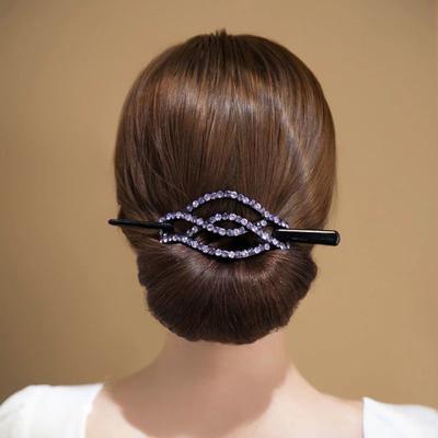 Haarnadel Strass Verkleiden Elegante Stilvolle Glänzende Anti Fall Haar Gabel Zubehör