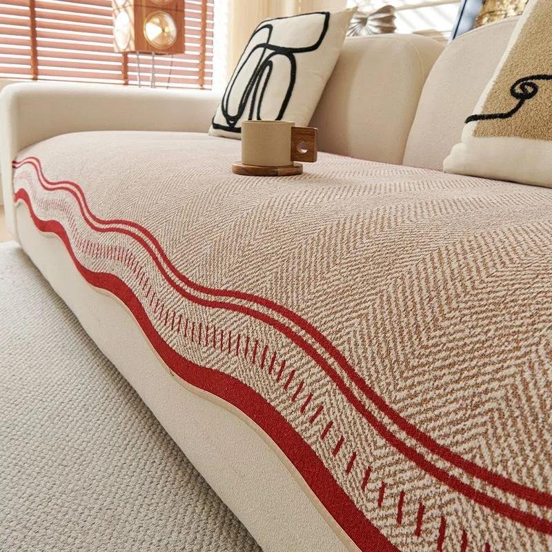 

Chenille Sofa Cover, Non-Slip Universal Sofa Seat Cushion, Modern Irregular Protective Slipcover for Living Room 70*70cm