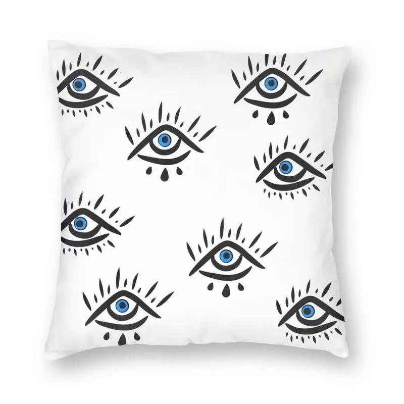 Turkish Evil Eye Cushion CoverPrint Mediterranean Amulet Throw Pillow for Sofa  Case Home Decor Decorative