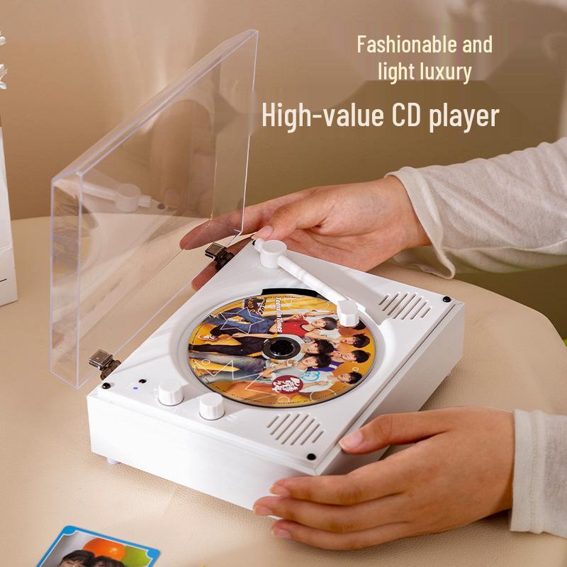In Stock Portable Retro CD Player with Wireless Bluetooth and Record Album Capability