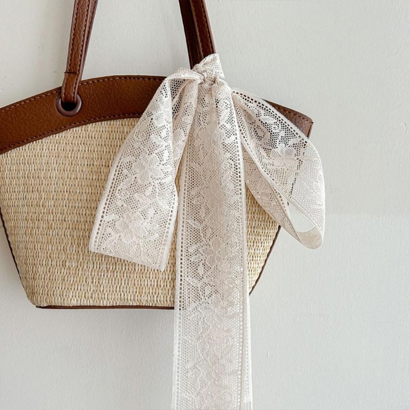 E15F Fashionable Lace Wrap Evening Party Scarves Daily Commute Soft Neckerchief for Fashionable Women