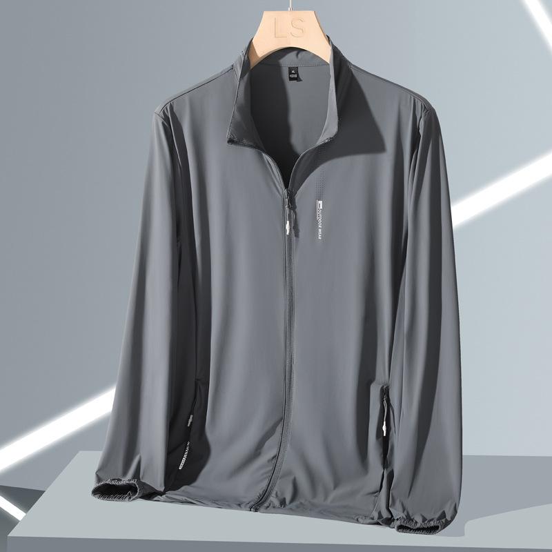 

Одежда для защиты от солнца изо льда для мужчин летом, тонкий стиль, одежда для защиты от солнца, большой размер, быстросохнущая, тонкий стиль, дышащая куртка XXXXL темно серый