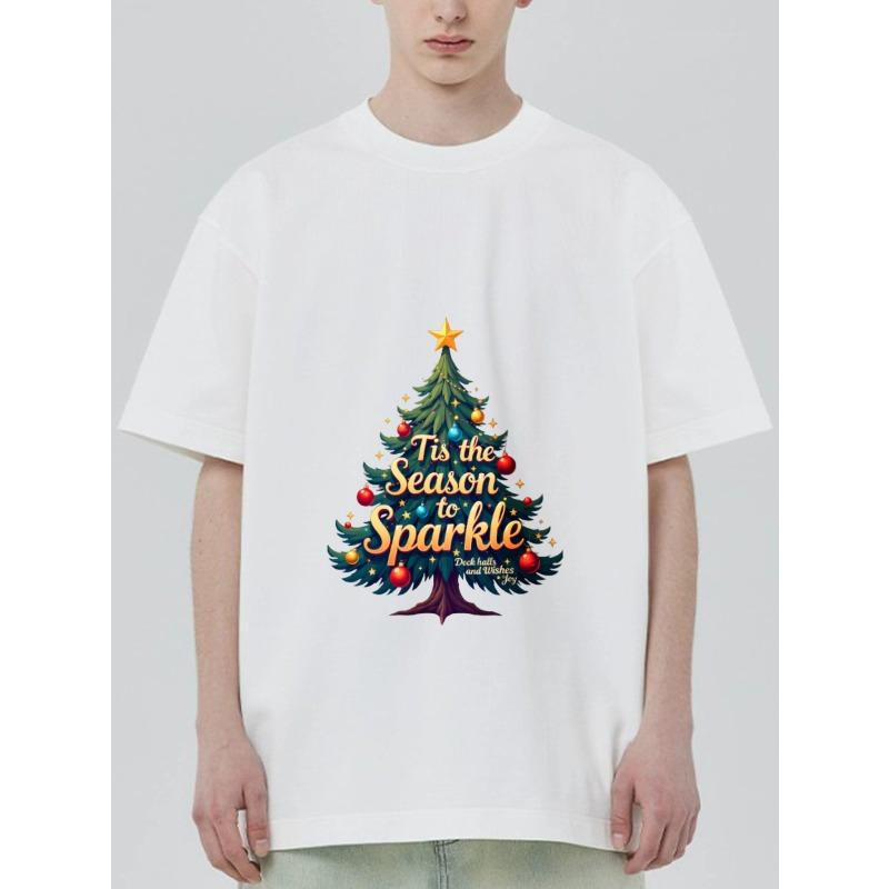 Christmas Tree T Shirt Black Sparkle Holiday Design with Season To Sparkle Text for Christmas Celebration