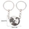 2 Pezzi Puzzle Gatto Portachiavi Coppia Amante Animale Abbinato Portachiavi Ciondoli Regalo di San Valentino Per Amanti Gioielli Pendenti Portachiavi