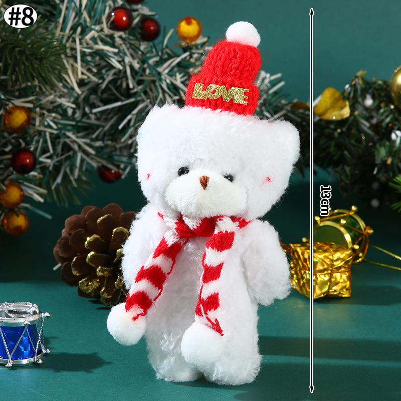 Capybara Christmas Keychain Cute Red Scarf Bear Doll Keyring Hanging Mobile Phones Bag Pendant Christmas Party Small Gifts Decor