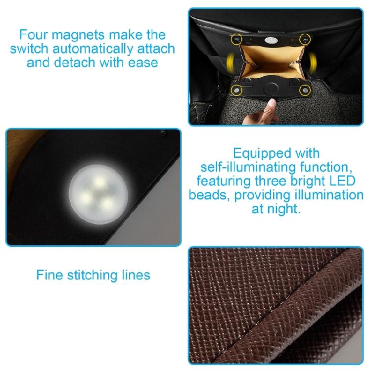 PU Leather Car Trash Receptacle Waste Container Bag Space Saving Design For Front Seat Door Panels Or Rear Storage Area
