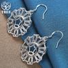 925 Sterling Silver Round Geometry Drop Earring Jewelry