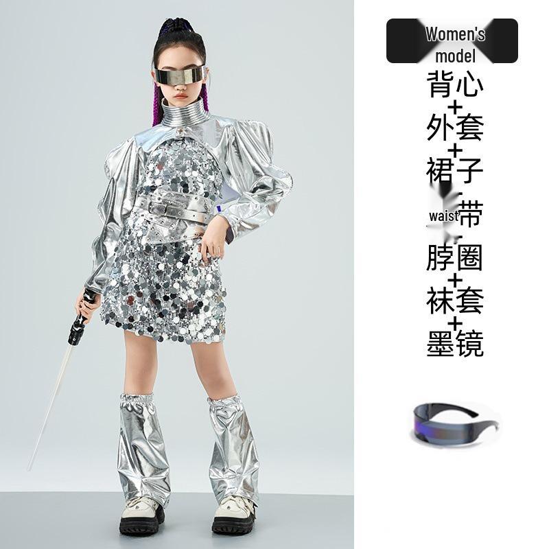 Kids' Cheerleading & Hip Hop Dance Sequin Costumes: Trendy Drummer-Inspired Outfits for Boys & Girls