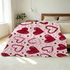 Heart Pattern Flannel Blanket Soft Plush Cozy Warm Throw, Skin-Friendly Fluffy Blanket for Home, Dorm, Valentine’s Day Gift, Ideal for Bed & Couch