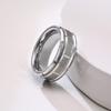 [Rockyu] Accessories Rings Men's Silver Tungsten Ring Simple 8mm Matte Finish Wide