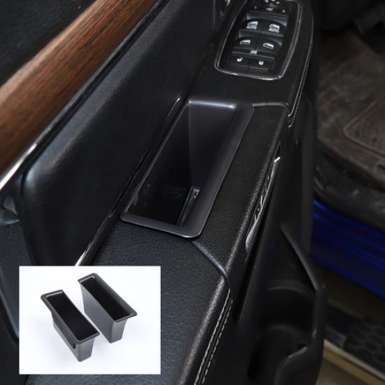 Black Side Door Armrest Handle Storage Box Organizer For Dodge Ram 1500 10-17