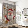 1pc Santa Claus Printed Waterproof Shower Curtain Bathe Partition Curtain with 12 Hooks for Privacy Protection Easy Installation