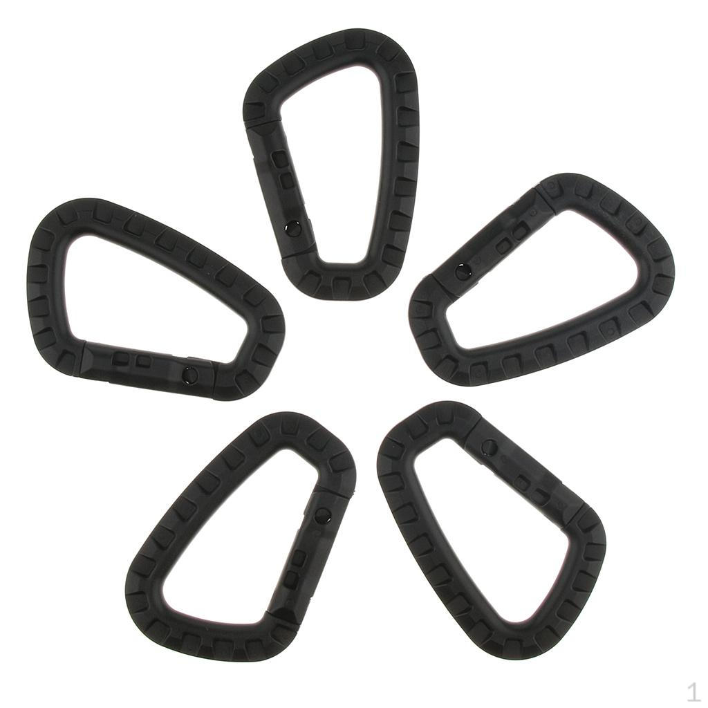5 шт. Пряжка Альпинистский Карабин Защелка Пластиковые Крючки чёрный