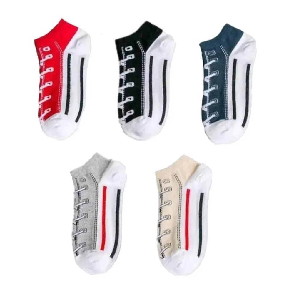 Breathable Canvas Shoe Sock Low-top Sports Boat Socks New Shoes Pattern Cotton Socks