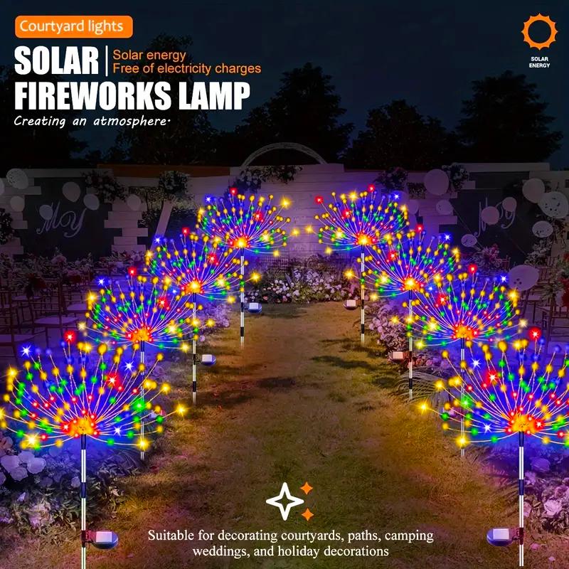 Outdoor Solar Fireworks Light 200 LEDs Solar Garden Lights Decorative Solar Lights for Garden Patio Lawn Christmas Decor Lamp