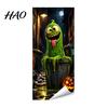 Decorative PVC Bin Wrap Halloween Trash Can Sticker, Spooky Bat Cat Pumpkin Ghost Wheelie Decal, Outdoor Decal Waterproof Garbage Sticker for
