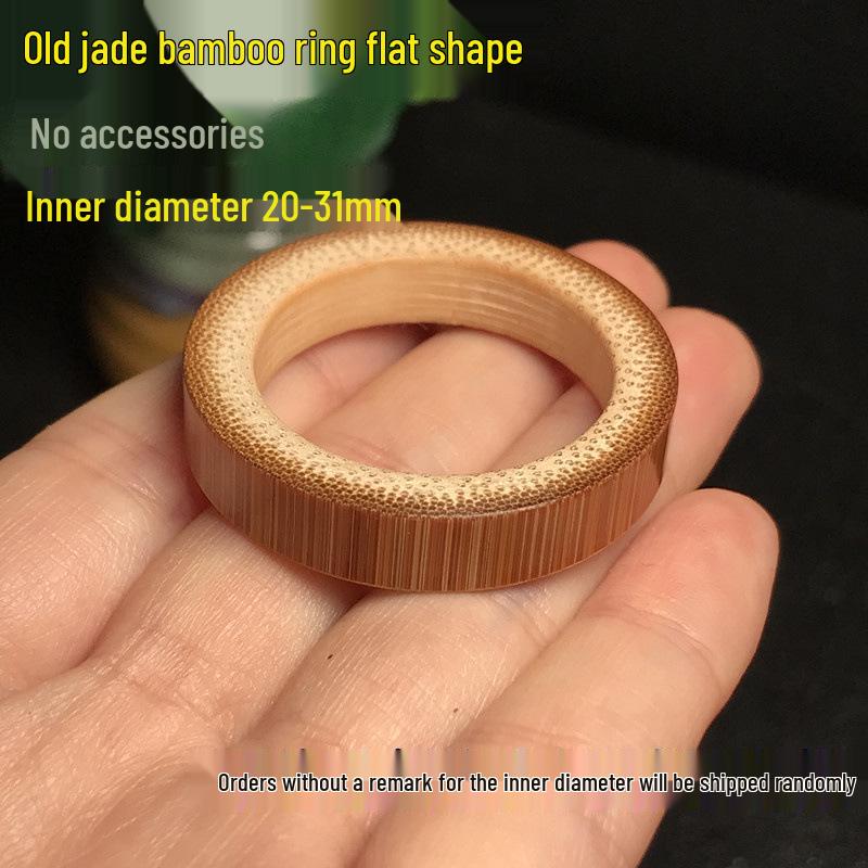 Handmade Double-Sided Polished Mottled Jade Bamboo Thumb Ring for Men and Women