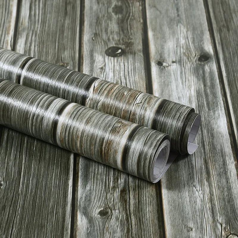 40cm Wood Grain Wall Sticker Wallpaper Self Adhesive DIY Wall Stickers Peel Waterproof Furniture Cabinet Renovation Sticker