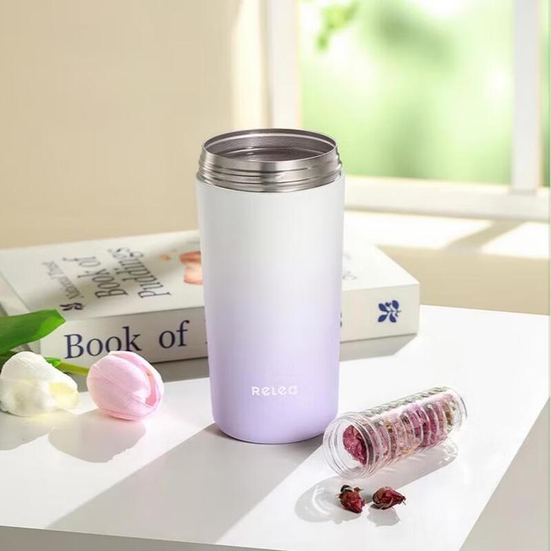 RELEA 550ml Insulated Thermos with Tea Compartment