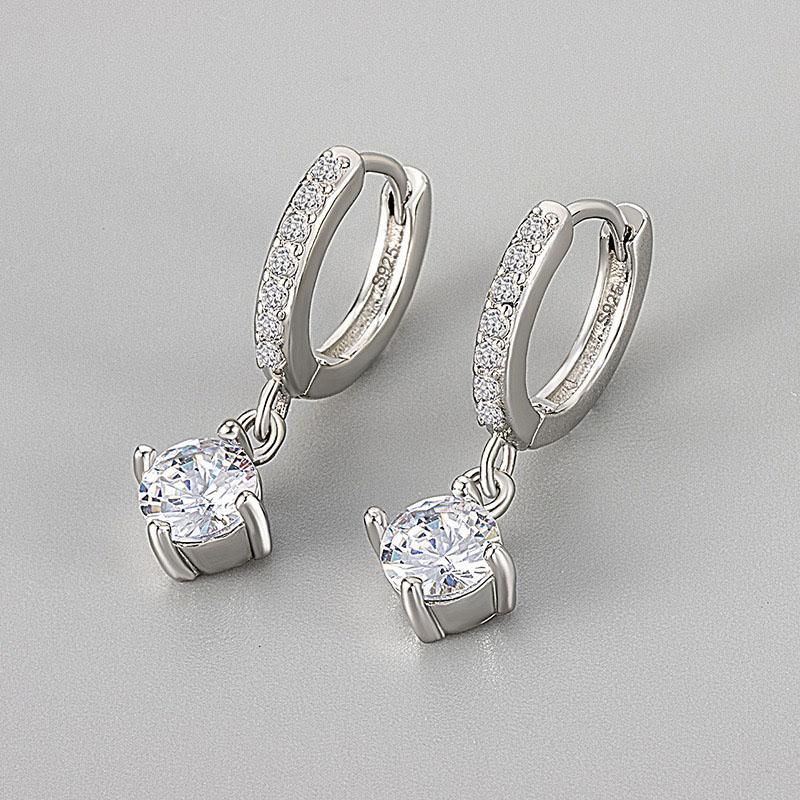 925 Silver Earrings For Women Trendy Heart Star Zircon Earring Jewelry Prevent Allergy Party Accessories Gift