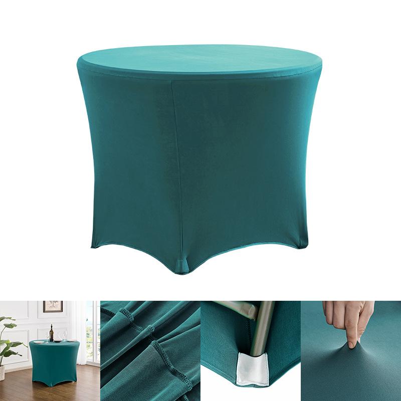 

4/5/6FT Modern Stretch Table Cover round Spandex Fitted Elastic Tablecloth for Wedding Birthday Party Holiday Hotel Decoration 4FT 122cm