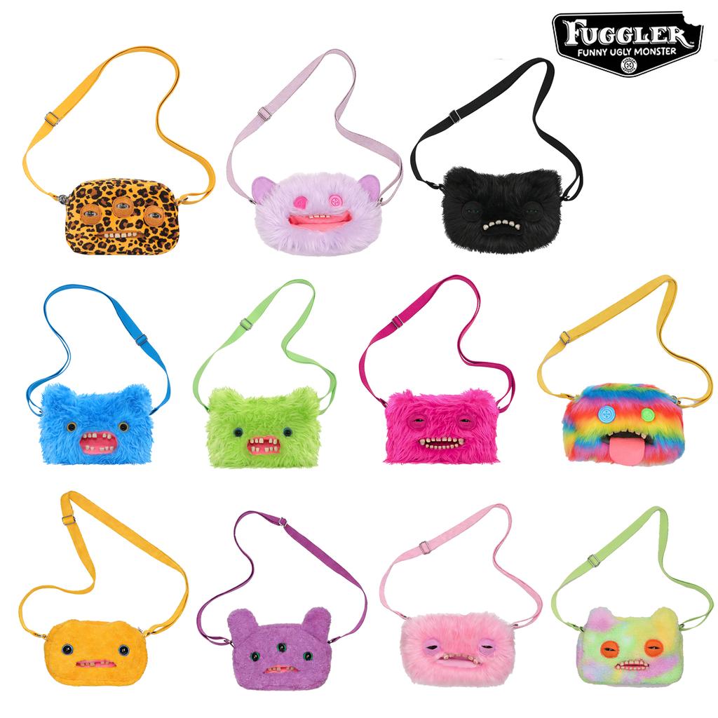 Fluffy Crossbody Bag Wide Eyed Weirdo Screech Dolls Ugly Tooth Monster Plush Toys Big Head Furry Backpack Gifts