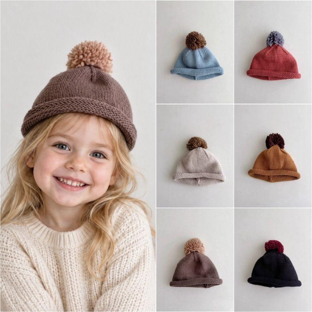 5 Colors Kids Knitted Hat Keep Warm Kids Winter Hat Comfortable Beanie Cap Winter