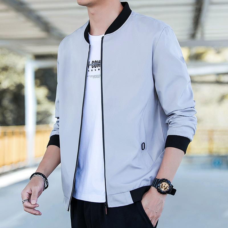 Danmo Spring Autumn Men's Casual Jacket Zipper Thin Coat Stand-Collar Outwear