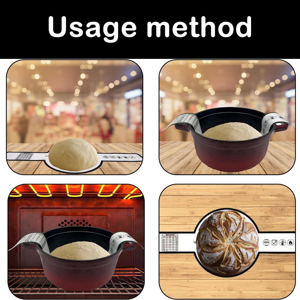 Opakovaně použitelný silikonový popruh na chleba s dlouhými uchy, žáruvzdorná nepřilnavá podložka na pečení kváskového chleba, pro pečení v litinovém hrnci, vložky, nářadí