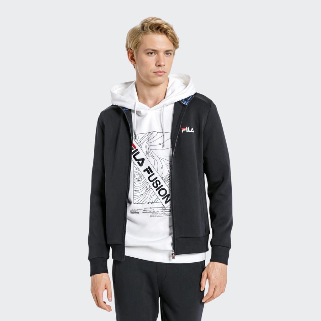 FILA Casual Logo Print Zip Jacket Men jackets Legendary-Blue F51M248532FNV