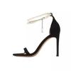 High-heeled sandals women's 2024 summer new one-word strap black fashion women's shoes stiletto fashion sexy high heels
