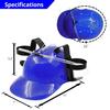 Novelty Place Guzzler Drinking Helmet - Adjustable Can Holder Cap Drinker Favor Hat - Straw for Beer and Soda - Party Fun Drinking Gadget (Blue)