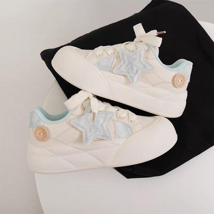 thick-soled star little white shoes female autumn students new versatile shoes niche women's shoes casual board shoes