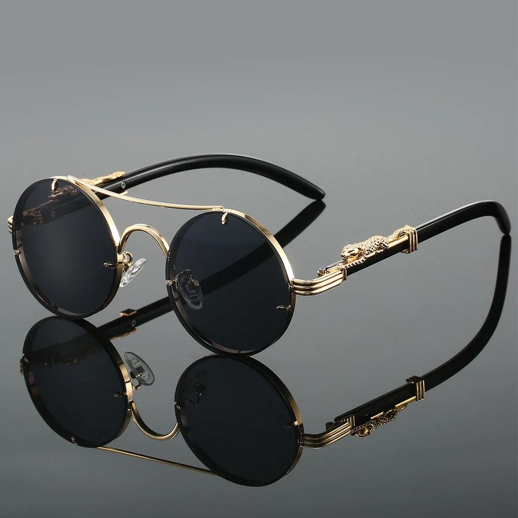 Vintage Round Sunglasses For Men Women Retro Double Bridge Shades Fashion Multicolor Luxury Sun Glasses