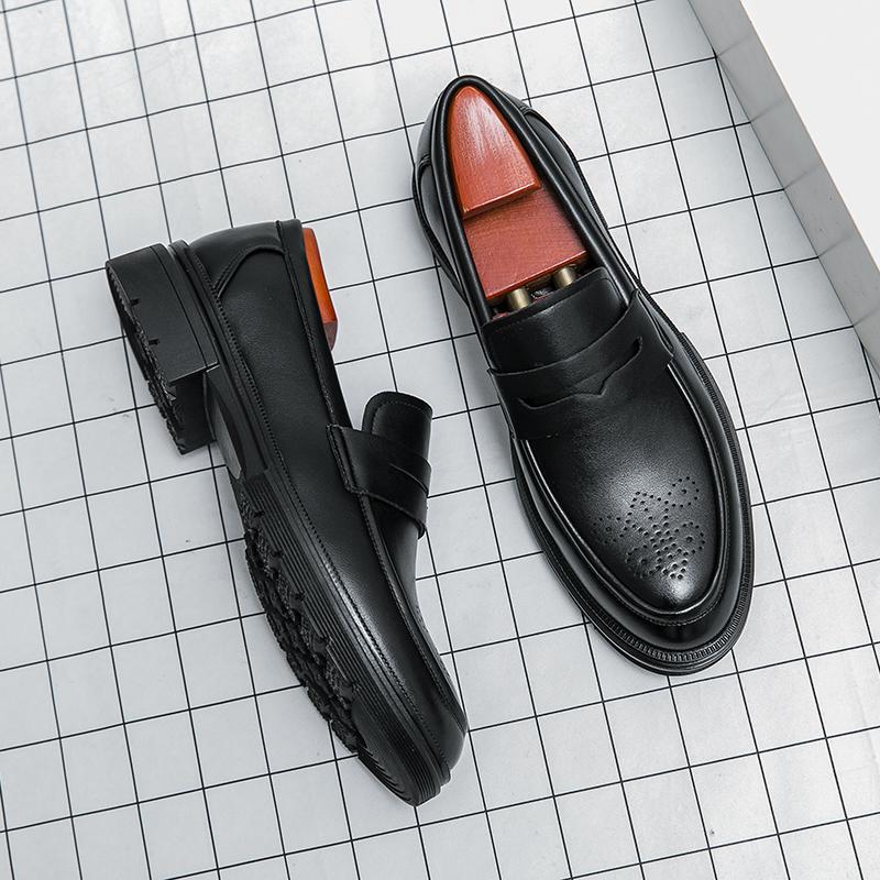 

Мужская ретро формальная обувь Черная Коричневая Деловая Повседневная Резная Английские Лоферы Джентльменская Социальная Обувь Размер 38-46 Мужская Обувь 46 чёрный
