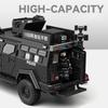 1:24 Sword Toothed Tiger Armored Vehicles Model Alloy Police Explosion Proof Car Model Diecasts Metal Sound Light Kids Toys Gift