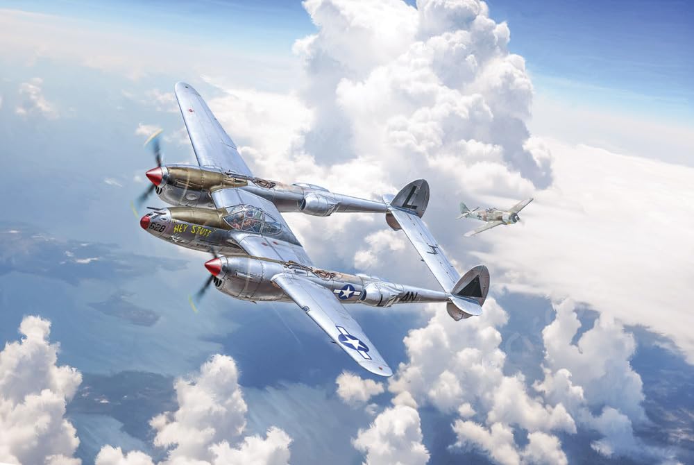 Italeri 1/48 Scale WWII American P-38J Lightning European Front Plastic Model Kit IT2834 (Airplane)