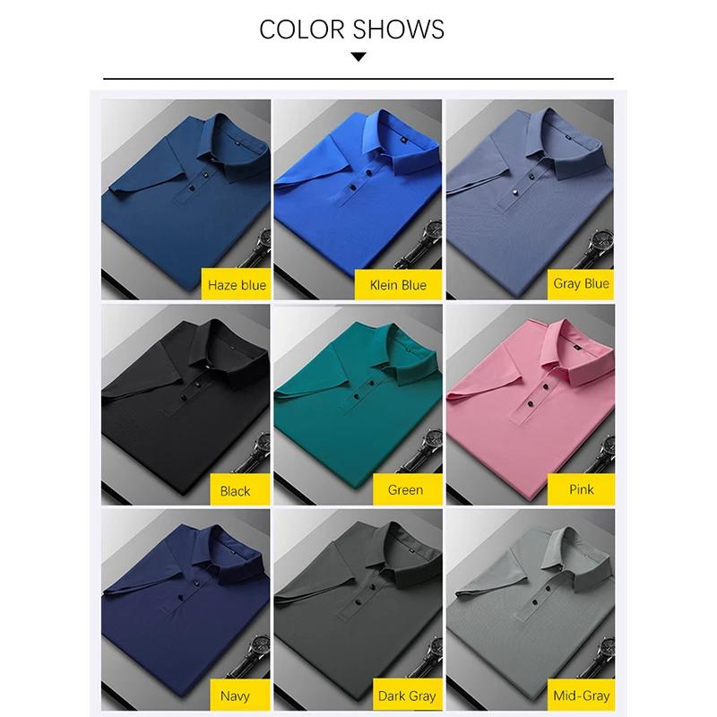 Large Size 8XL Summer Men Polo Shirt Casual Loose Ice Silk Short Sleeve T Shirt Men Quick-drying Business Men Wear