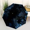 1pc Floral Midnight Automatic Open/Close Umbrella with Windproof, Functional Design, 8-Rib Sturdy Canopy