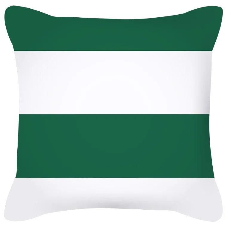 Blue Green Flower Leaf Printed Pillowcase Stripe Geometric Sofa Cushion Cover Home Decor Throw
