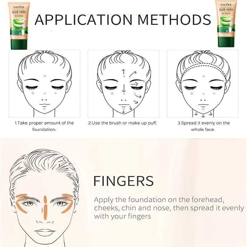 Aloe Vera BB Cream – Feuchtigkeitsspendende und kaschierende Foundation, wasserfest, leichte Deckkraft, für alle Hauttypen, feuchtigkeitsspendende Formel mit Aloe-Extrakt