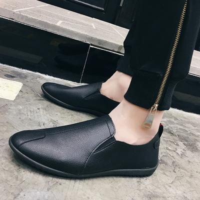 Leather Shoes Men's Korean Style Soft Sole Casual Shoes Men's Beanie Shoes Men's Shoes