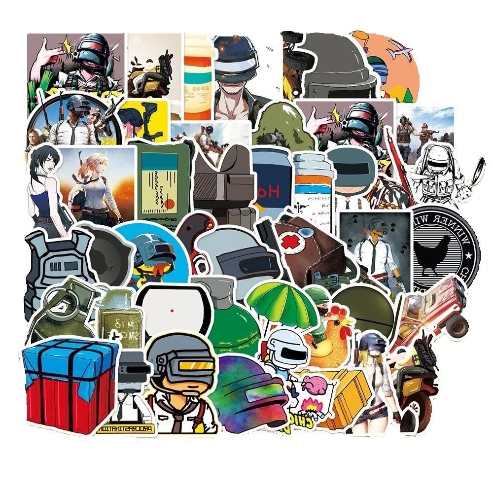 50 Pcs Peace Elite Game Pubg Graffiti Stickers Ipad Suitcase Skateboard Laptop Classic Toys Waterproof Stickers