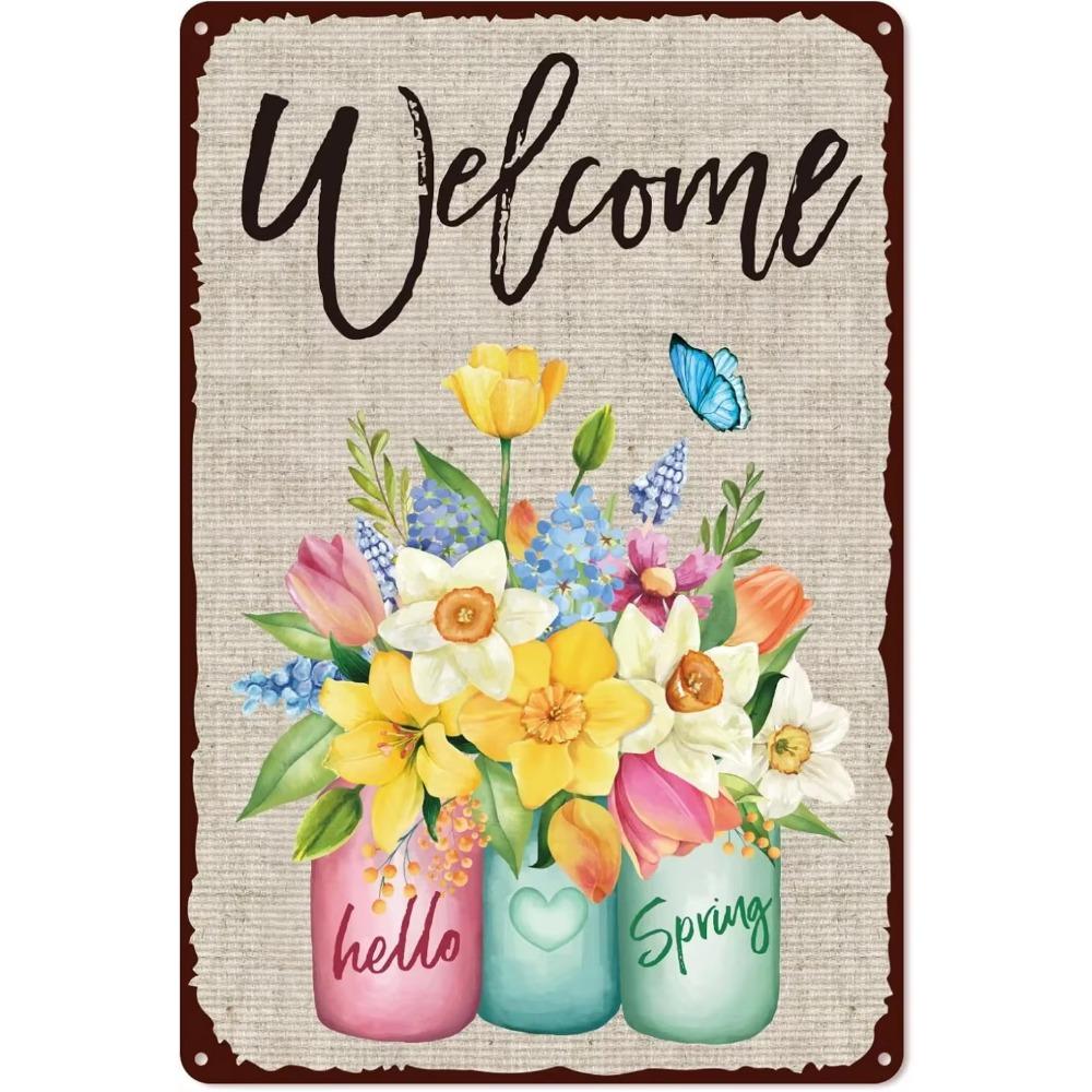 Enchanting Valentine's Retro Tin Sign: Rose - Adorned Mason Jar Design for a Romantic Garage Wall