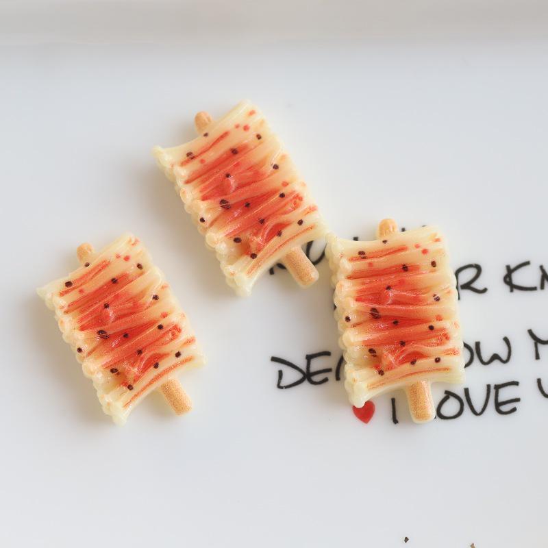 

Аксессуары из смолы своими руками: Креативные имитации еды, шашлычки для барбекю и заколка для волос в виде цветной капусты с забавным кремом-клеем для магнитов на холодильник Size approx. 1.0cm x 3.5cm