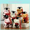 Adorable Graduation Teddy Bear Plush Toy With Glasses And Short Plush Material