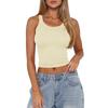 Women Sexy Y2k Slim Fit Solid Ribbed Cropped Sleeveless Tank Top