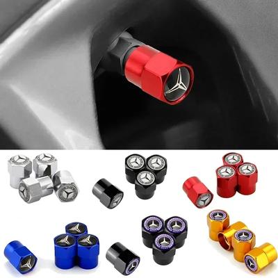 New C200 E200  For Mercedes Benz 4Pcs Car Wheel Valve Caps Tire Tyre Stem Air Cover Metal Emblem Accessories For Mercedes Benz G
