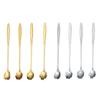 1Pc Coffee Spoon Stainless Steel Cherry Blossom Rose Spoon Creative Long Handle Gold-plated Flower Spoons Kitchen Accessories