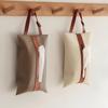New Soft Leather Car Tissue Box Car Sun Visor Type Block Hanging Container Towel Napkin Holder Paper Rack Organizer Storage Bag